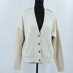 Madewell Kent Ex-Boyfriend Cardigan Sweater Womens Small Colorblock Wool Blend